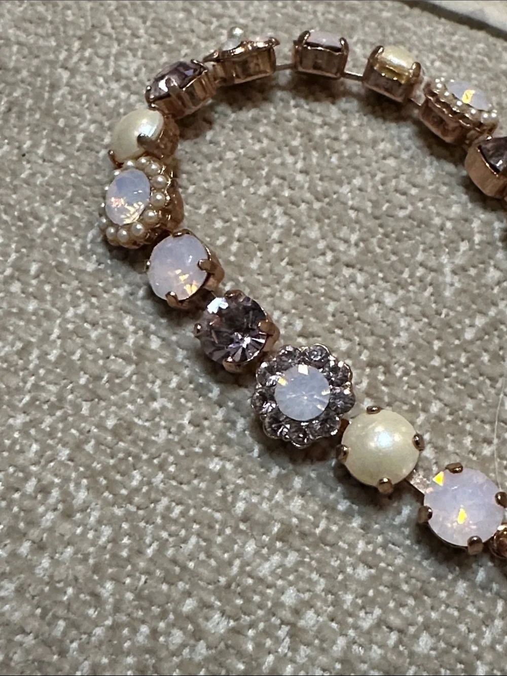 Mariana Rose Gold Bracelet with Pink and Pearl Accents